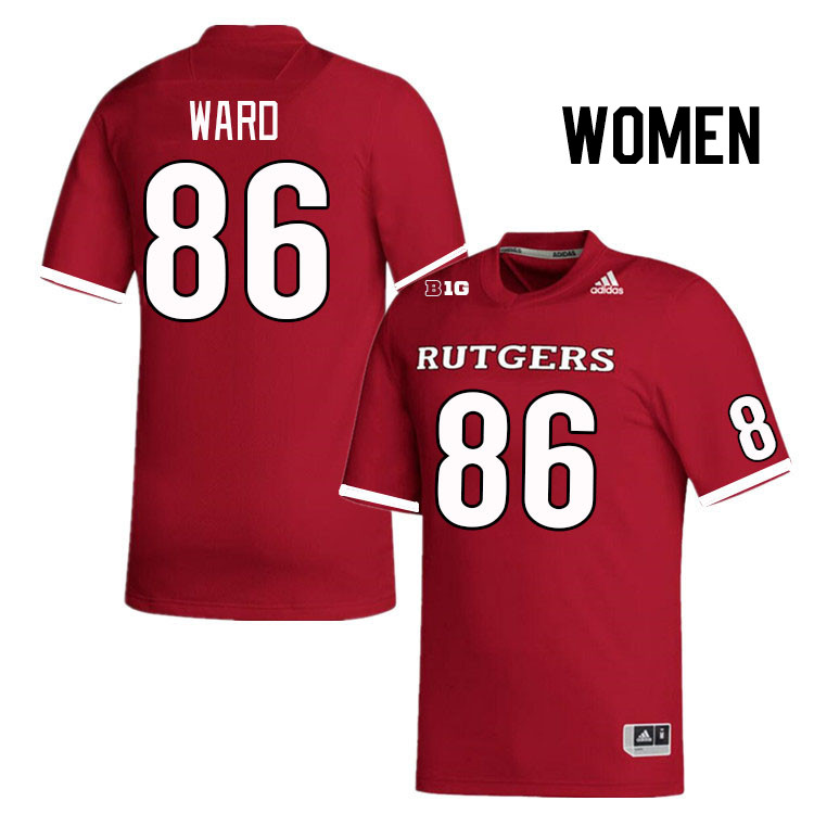Women #86 Evan Ward Rutgers Scarlet Knights College Football Jerseys Stitched Sale-Scarlet